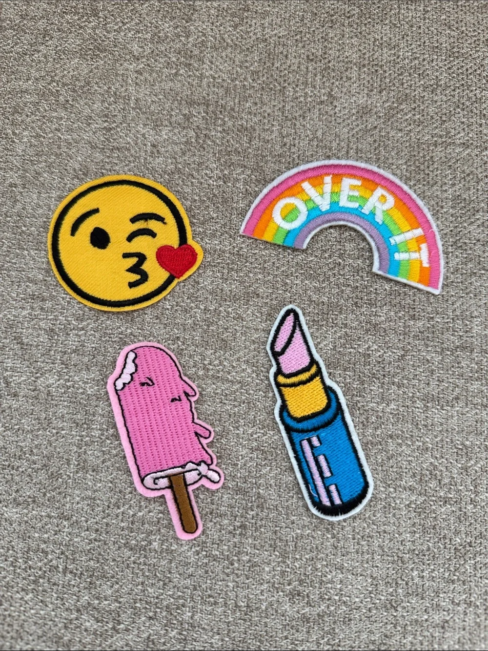 Multicolor Emoji Iron On Patch Pack